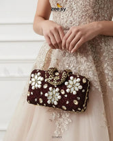 Elegant Ruby Crystal Clutch Bag