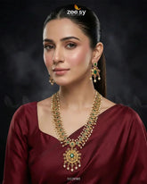 Emerald Vine Pearl Malla Set