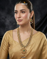 Emerald Vine Pearl Malla Set
