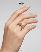 Ethereal Golden Bud Sculpted Ring
