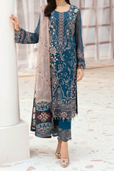 Ramsha Unstitched 3 Piece Luxury Emb Chiffon Vol-26 Suit-F-2602