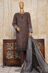 HZ Premium Stitched 3 Piece Festive Digital Printed Emb Lawn Collection'2024-FEL-410