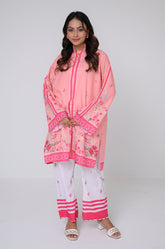 Preet Print Edit By Suitsu Stitched Summer Suit-Blossom Pink Aura