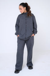 Winter Women Core By Suitsu Stitched Western Suit-Charcoal Zip Comfort Set