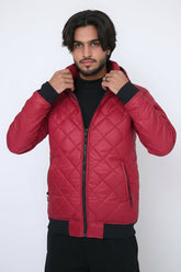 Winter Men's Core By Suitsu Stitched Western Suit-Crimson Shield Puffer