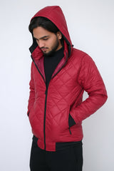 Winter Men's Core By Suitsu Stitched Western Suit-Crimson Shield Puffer