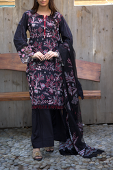 Chameli Studio Embroidered Unstitched Lawn Cotton Suits - 3 Piece Suit Collection | Onyx Petal by Chamelistudio