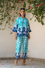 Sprinkles Stitched 2 Piece Summer Co Ord Sets Women Collection'2025-Lagoon