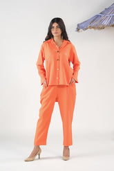 Sprinkles Stitched 2 Piece Summer Co Ord Sets Women Collection'2025-Tangerine