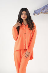 Sprinkles Stitched 2 Piece Summer Co Ord Sets Women Collection'2025-Tangerine