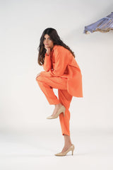 Sprinkles Stitched 2 Piece Summer Co Ord Sets Women Collection'2025-Tangerine