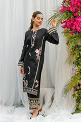 Dhaga Stitched 2 Piece Co Ords Summer Collection'2025-Black Embroidered