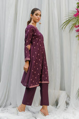 Dhaga Stitched 2 Piece Co Ords Summer Collection'2025-Purple Embroidered