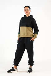 Sprinkles Stitched 2 Piece Winter Co Ord Sets Women Collection'2025-Stripy Black/Mint Green - 2pcs?Co-Ord?Set