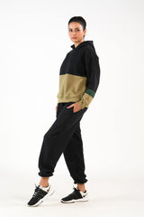 Sprinkles Stitched 2 Piece Winter Co Ord Sets Women Collection'2025-Stripy Black/Mint Green - 2pcs?Co-Ord?Set