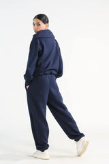 Sprinkles Stitched 2 Piece Winter Co Ord Sets Women Collection'2025-Zippi Navy - 2pcs?Co-Ord?Set