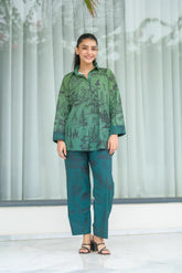Dhaga Stitched 2 Piece Crepe Suit-Misty