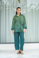 Dhaga Stitched 2 Piece Crepe Suit-Misty