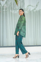 Dhaga Stitched 2 Piece Crepe Suit-Misty