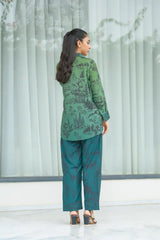 Dhaga Stitched 2 Piece Crepe Suit-Misty