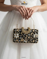 Floral Crystal Cocktail Clutch Bag