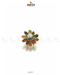 Floral Art Cluster Pave Ring - Zeesy Jewellery