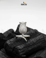 Floral Rose Cluster Ring - Zeesy Jewellery