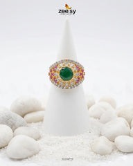 Zeesy-Forest Flora Dome Zirconia Ring