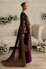 Celeste By Gulaal Unstitched 3 Piece Velvet Suit-Ember