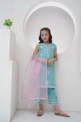 Mahroo Stitched 3 Piece Formals Kids Collection'2025-GS-EMB-002