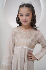 Mahroo Stitched 3 Piece Formals Kids Frock Collection'2025-R-SFC-003