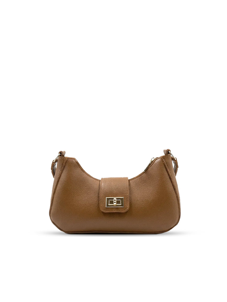 Geneva Brown women's shoulder bag in brown by Bag X