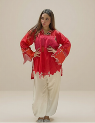 Urban Cut Printed Cotton 2-Piece Co-Ord Set with Balloon Shalwar-C0288