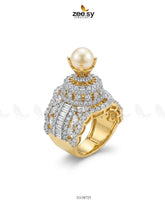 Zeesy-Glistening Statement Zirconia Ring