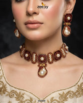 Zeesy-Glow Baroque Pearl Choker Set