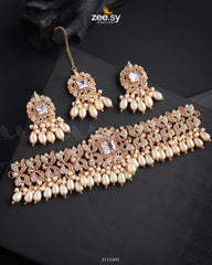 Katrina's Necklace Set Golden White - Zeesy Jewellery