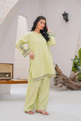 Qurb Stitched 2 Piece Summer Collection'2025-Green Mila