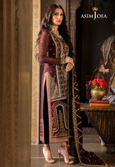 Asim Jofa Velvet Festive Pret Ajvfp-12 Embroidered Chiffon Stitched 3 Pcs