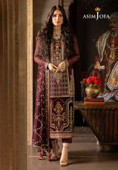 Asim Jofa Velvet Festive Pret Ajvfp-12 Embroidered Chiffon Stitched 3 Pcs
