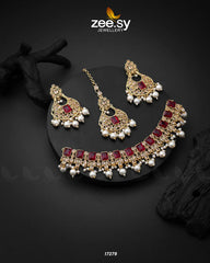 Guluband Necklace Red - Zeesy Jewellery