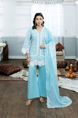 Dhaga Stitched 3 Piece Summer Suit-Opalite