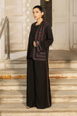 Dhaga Stitched 3 Piece Embroidered Summer Suit-Heirloom
