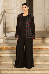 Dhaga Stitched 3 Piece Embroidered Summer Suit-Heirloom