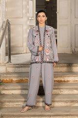 Dhaga Stitched 3 Piece Embroidered Summer Suit-Sora