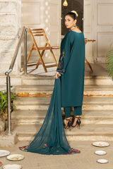 Dhaga Stitched 3 Piece Embroidered Summer Suit-Lian