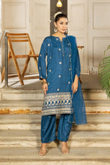 Dhaga Stitched 3 Piece Summer Suit-Noor e neel