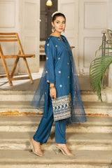 Dhaga Stitched 3 Piece Summer Suit-Noor e neel