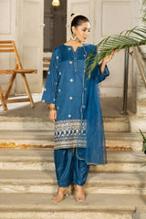 Dhaga Stitched 3 Piece Summer Suit-Noor e neel