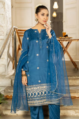 Dhaga Stitched Solid 2 Piece Emb Formals Suit-Noor e neel