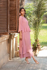 Dhaga Stitched 2 Piece Summer Suit-Pepolka Peach